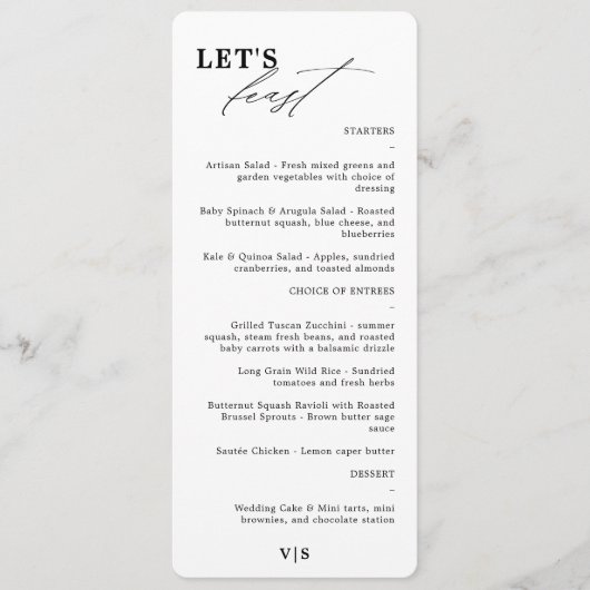 書道ブラックモダンのメニュー結婚を楽しもう メニュー (正面)