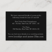 書道ブラック結婚の宿泊カード エンクロージャーカード (裏面)