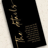 書道ブラック金ゴールドQRコード結婚の詳細 エンクロージャーカード