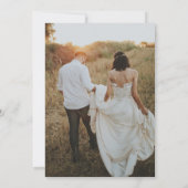 書道ブラック&ホワイトオーバーレイフォト結婚ズ 招待状 (裏面)