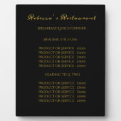 書道ブラック&金ゴールドビジネス価格/サービス フォトプラーク (正面)