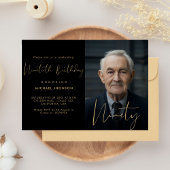 書道ブラック&金ゴールド90枚写真誕生日 招待状