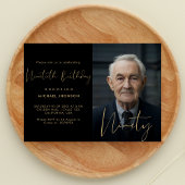 書道ブラック&金ゴールド90枚写真誕生日 招待状