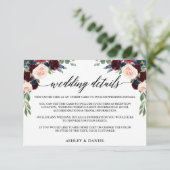 書道ブルガンディーブルー結婚フローラ詳細 エンクロージャーカード (スタンド正面)