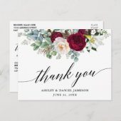 書道ブルゴーニュ結婚フローラありがとう ポストカード (正面/裏面)