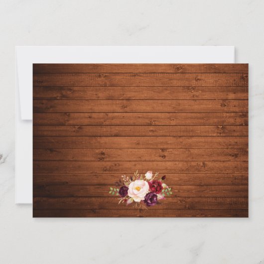 書道ブルゴーニュ結婚フローラの木3枚の写真 サンキューカード (裏面)