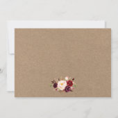 書道ブルゴーニュ結婚フローラの3写真クラフト サンキューカード (裏面)