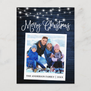 書道ブルーウッドライトインスタントカメラ写真 ポストカード