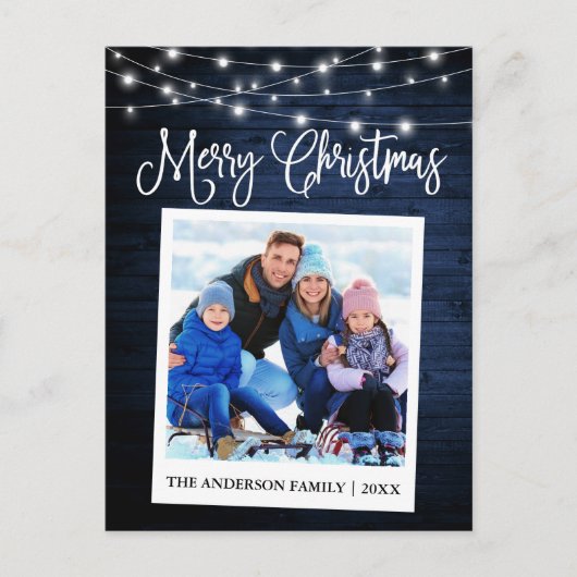 書道ブルーウッドライトインスタントカメラ写真 ポストカード (正面)