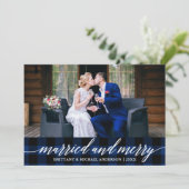 書道ブルー結婚したプメリーラ結婚イド シーズンカード (スタンド正面)