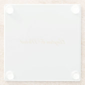 書道プロフェッショナルエレガント金ゴールド色 ガラスコースター (裏面)