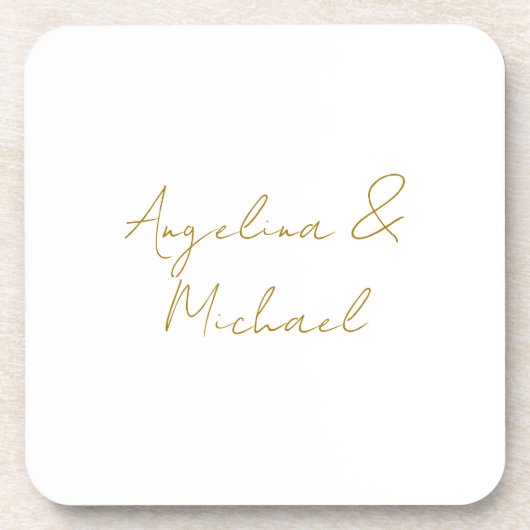 書道プロフェッショナルエレガント金ゴールド色 コースター (正面)