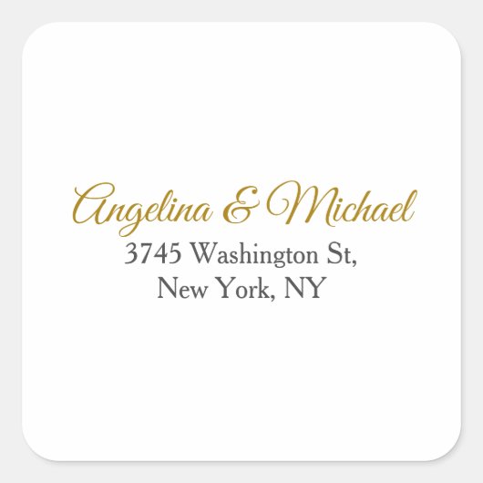 書道プロフェッショナルエレガント金ゴールド色 スクエアシール (正面)