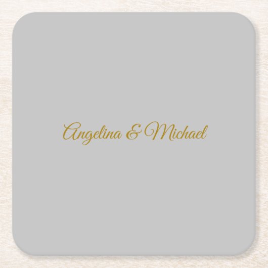 書道プロフェッショナルエレガント金ゴールド色 スクエアペーパーコースター (正面)