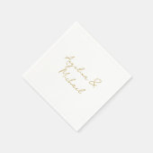 書道プロフェッショナルエレガント金ゴールド色 スタンダードカクテルナプキン (角)