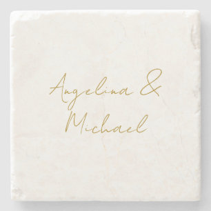 書道プロフェッショナルエレガント金ゴールド色 ストーンコースター