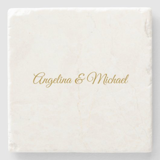 書道プロフェッショナルエレガント金ゴールド色 ストーンコースター (正面)