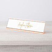 書道プロフェッショナルエレガント金ゴールド色 デスクネームプレート (正面)