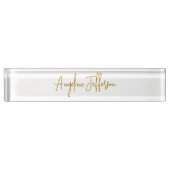 書道プロフェッショナルエレガント金ゴールド色 デスクネームプレート (正面)