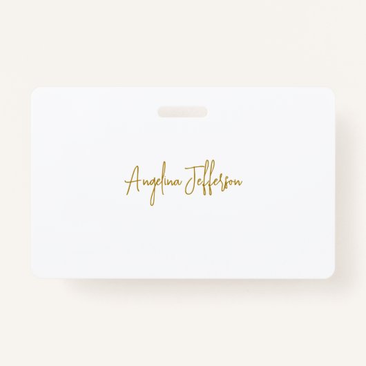 書道プロフェッショナルエレガント金ゴールド色 バッジ (正面)