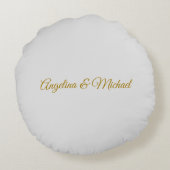 書道プロフェッショナルエレガント金ゴールド色 ラウンドクッション (裏面)