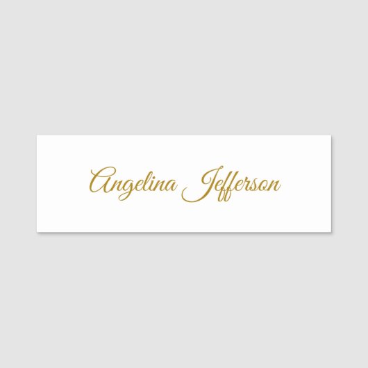 書道プロフェッショナルエレガント金ゴールド色 名札 (正面)