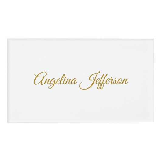 書道プロフェッショナルエレガント金ゴールド色 名札 (正面)