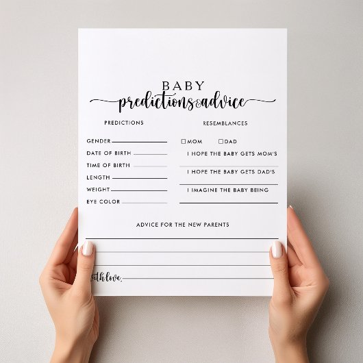 書道ベビー予測とアドバイスカード