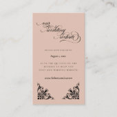 書道ベージュ&ブラックRSVPの結婚ウェブサイト エンクロージャーカード (正面)