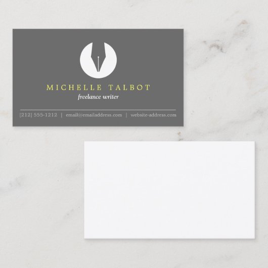 書道ペンNIBロゴ5 (作家またはライター用) 名刺 (正面/裏面)