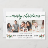 書道ホリモダンークリスマス3フォトグリーン シーズンカード (正面)