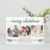 書道ホリモダンークリスマス3フォトグリーン シーズンカード (スタンド正面)