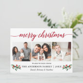 書道ホリモダンークリスマス3写真赤 シーズンカード (スタンド正面)