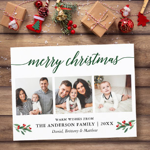 書道ホリモダンーグリーンクリスマス3写真 ポストカード