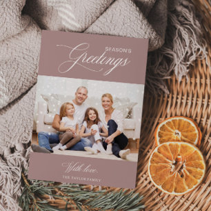 書道ホワイトピンクの季節のご挨拶 シーズンカード