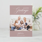 書道ホワイトピンクの季節のご挨拶 シーズンカード (スタンド正面)