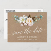 書道ボタニカルフローラクラフト日付を保存 ポストカード (正面/裏面)