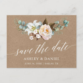 書道ボタニカルフローラクラフト日付を保存 ポストカード