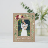 書道ボタニカルフローラ日付クラフトを保存 案内ポストカード (スタンド正面)