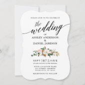 書道マグノリアスバラ結婚写真 招待状 (正面)