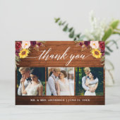 書道ミッ結婚トフローラの木の写真3 サンキューカード (スタンド正面)