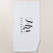 書道ミニマファンシーリストビーチタオル ビーチタオル (正面)