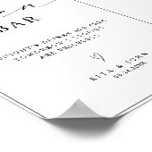 書道ミニマリスト開いたバー結婚のサイン ポスター (角)