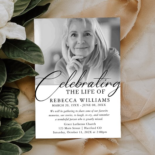 書道ミニマルお祝い生活招待状 招待状