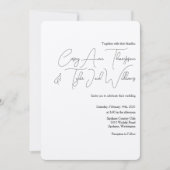 書道ミニマルきらめくチャンペ結婚ーン 招待状 (正面)
