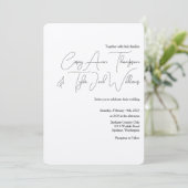 書道ミニマルきらめくチャンペ結婚ーン 招待状 (スタンド正面)