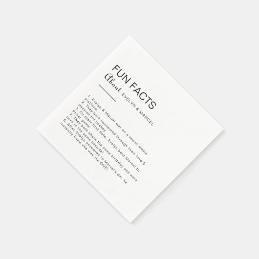 書道ミニマルなトリビアおもしろい事実結婚の スタンダードカクテルナプキン (角)