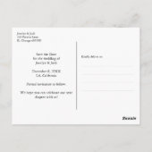 書道ミニマルの日付を保存エレガントする ポストカード (裏面)