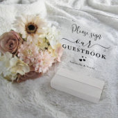 書道ミニマルカスタムウェディングゲストブック アクリルサイン