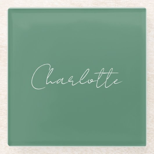 書道ミニマルカスタムリストシック編集 ガラスコースター (正面)